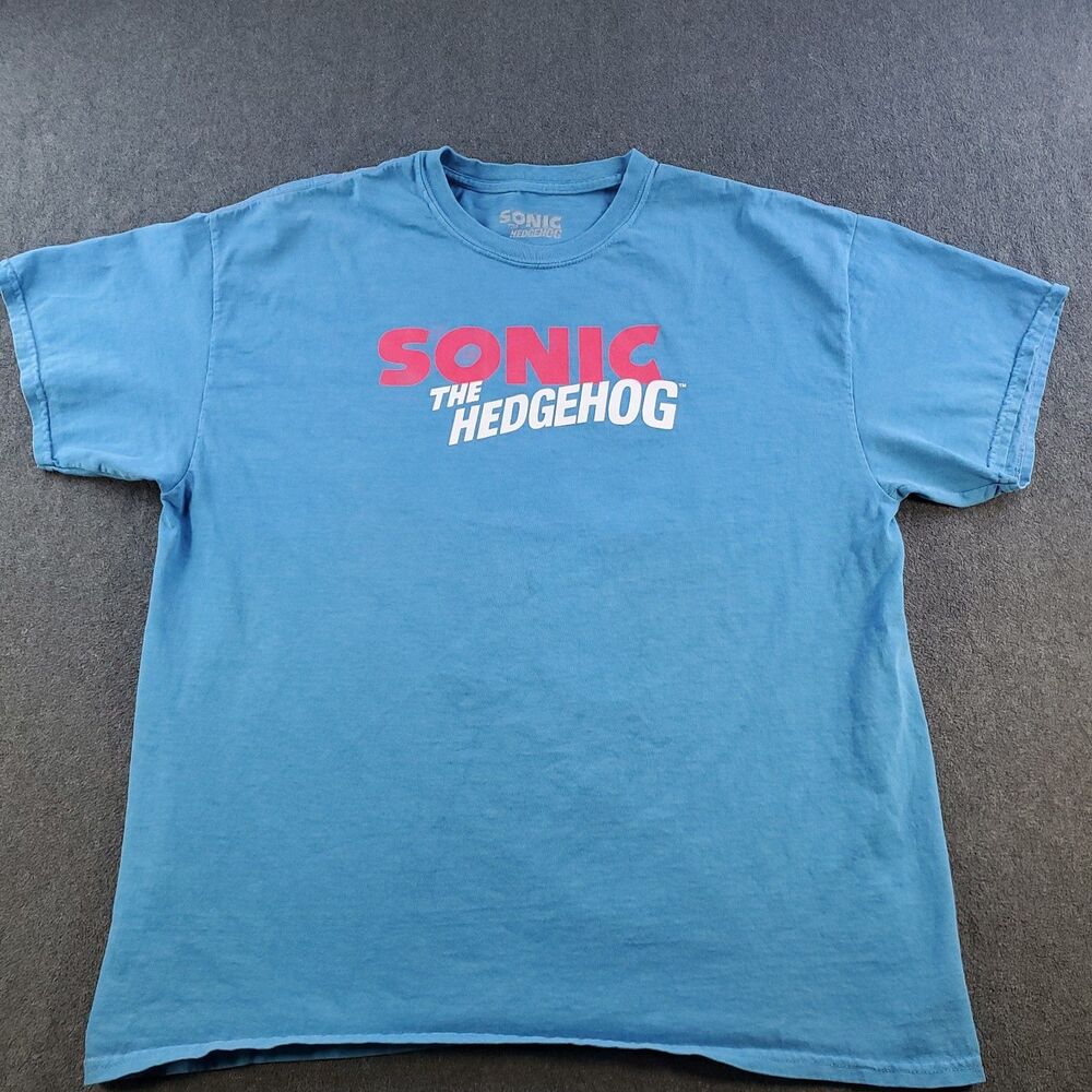 Sonic the Hedgehog T-Shirt Officially Licensed Men's Size Large Blue